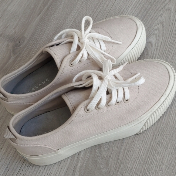 Everlane 100% Organic Canvas Cotton Platform Sneakers US women's 5 EUC - Picture 2 of 12